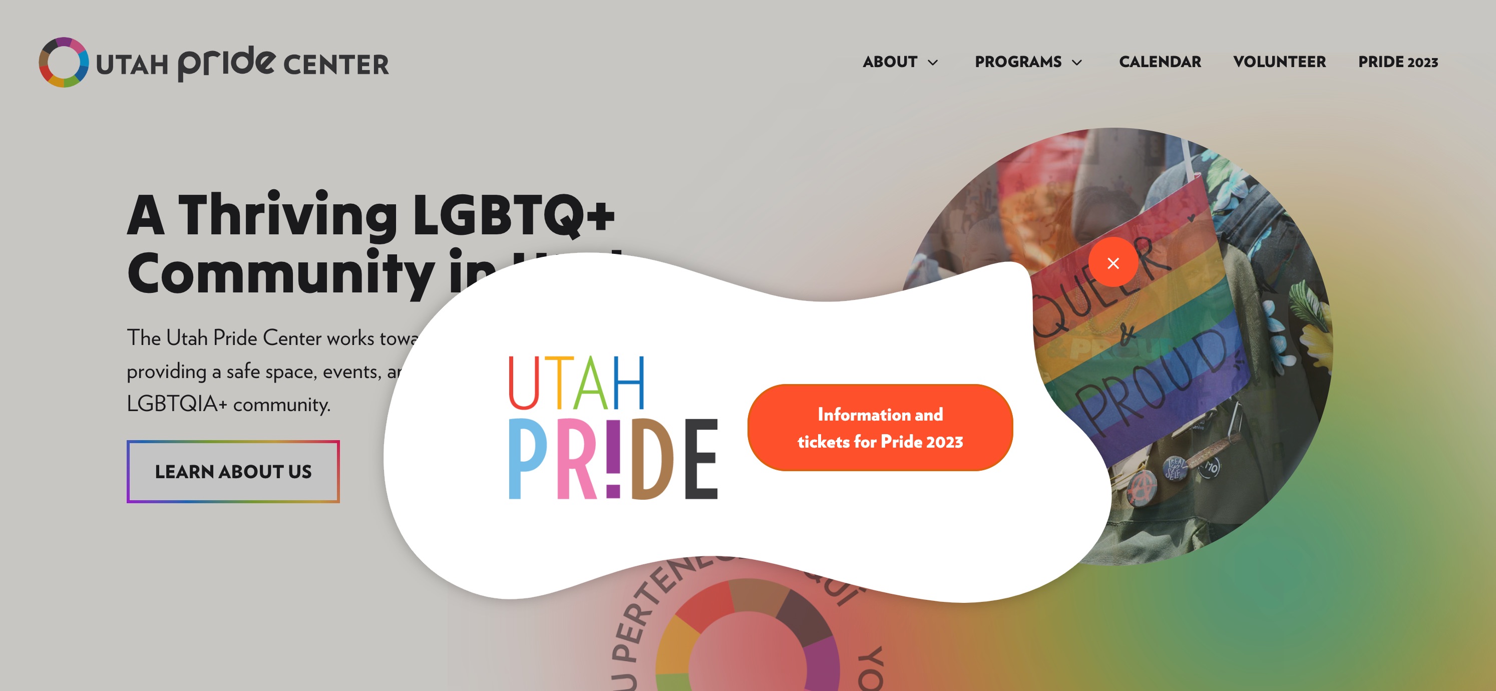 Utah Pride Center popup