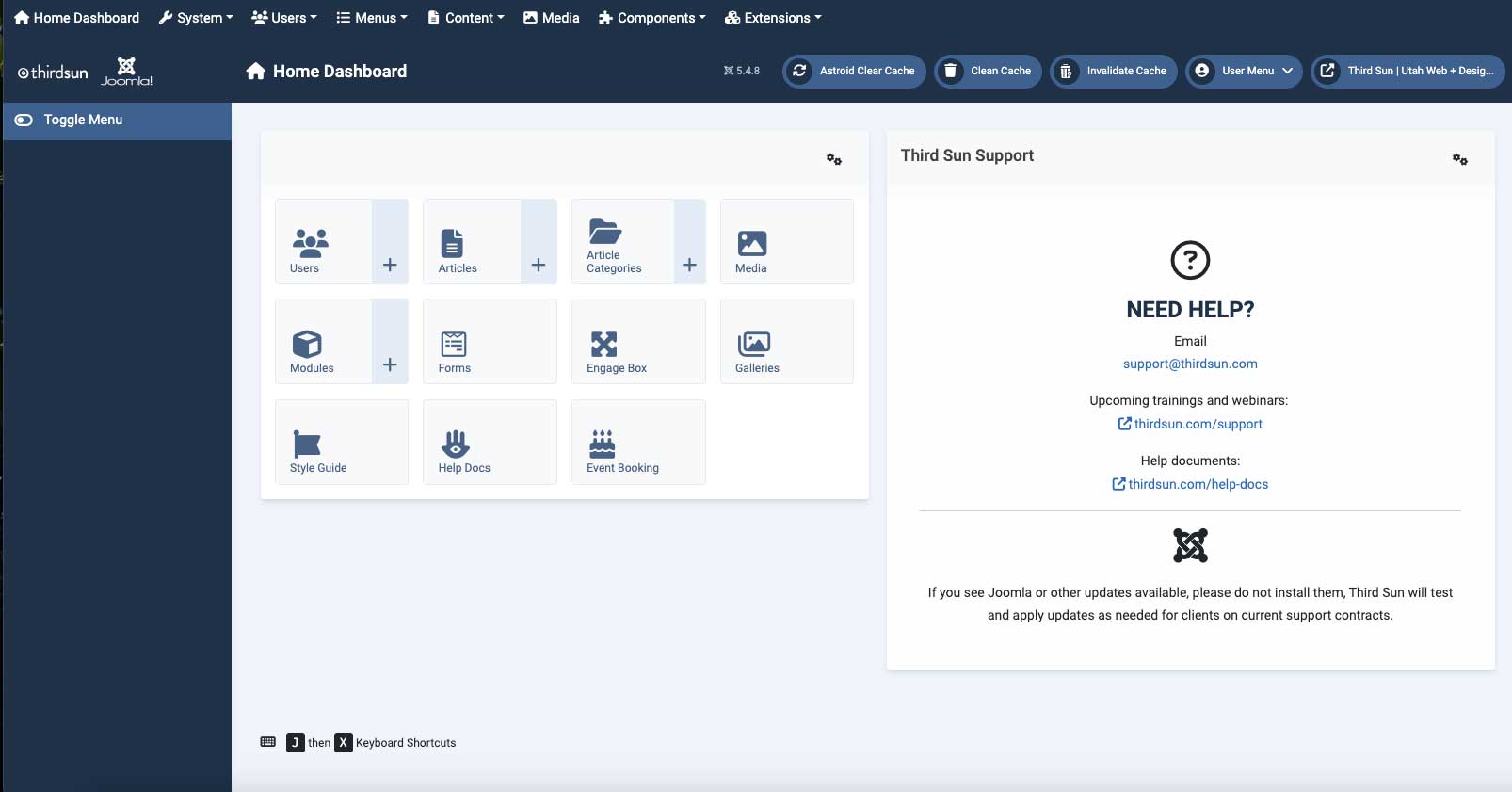Joomla Control Panel
