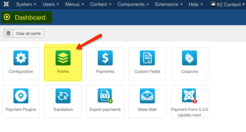 dashboard forms